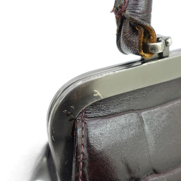 【良品】ジャンポールゴルチエ クロコ型押し ハンドバッグ 2way ブラウン Jean Paul Gaultier（ジャンポール・ゴルチエ） JEAN PAUL GAULTIER