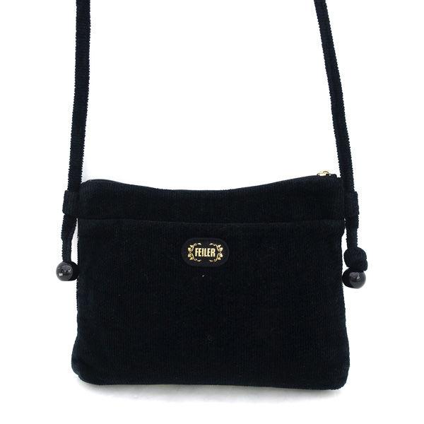 【FEILER】フェイラー　ショルダーバッグ プロースト　新品未使用　黒 feiler（フェイラー） ショルダーバッグ ウール ブラック ブランド
