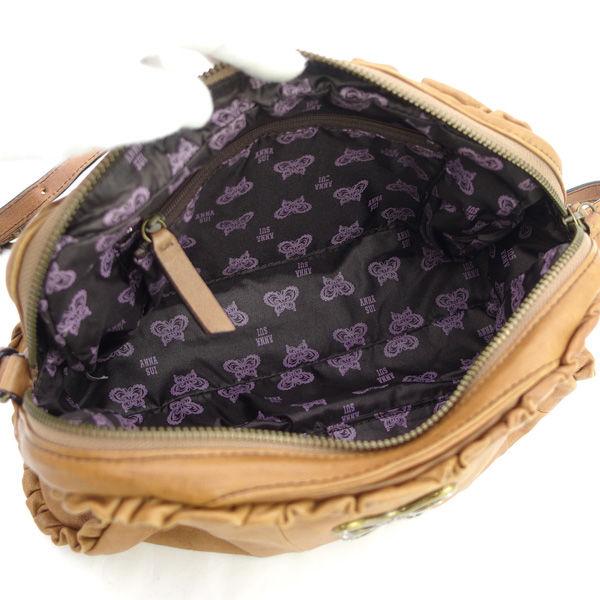 ANNA SUI（アナスイ） ショルダーバッグ レザー ブラウン 蝶 ブランド