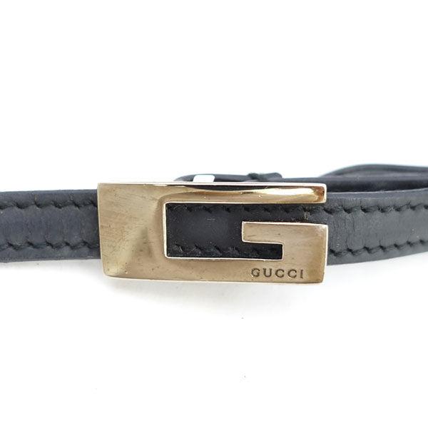 GUCCI / グッチ セミショルダーバッグ レザー ブラック ポーチ付き 001