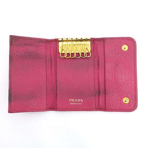 【美品未使用】PRADA（プラダ） ピンク レザー キーケース PRADA / プラダ 6連 キーケース レザー ピンク ブランド 中古