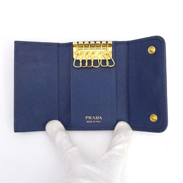 PRADA / プラダ 6連 キーケース レザー ブルー ブランド 中古