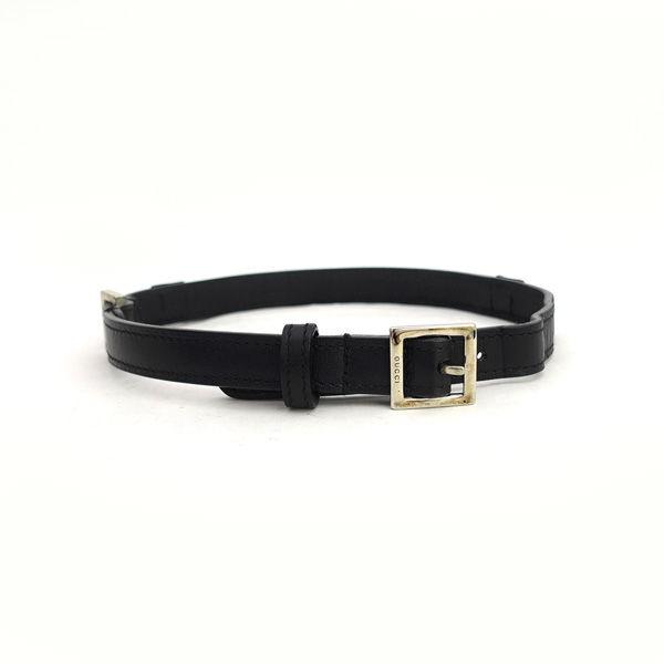 GUCCI（グッチ） 犬用 首輪&リード レザー ブラック シルバーカラー
