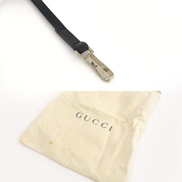 GUCCI（グッチ） 犬用 首輪&リード レザー ブラック シルバーカラー