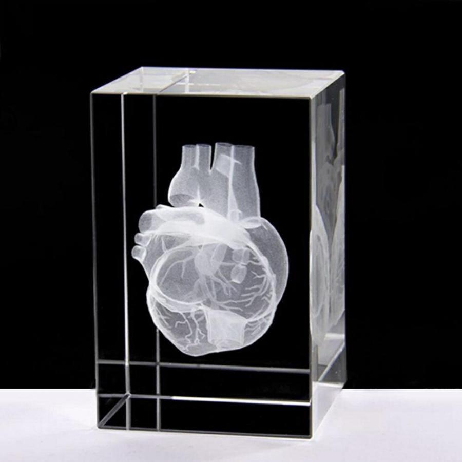 激安単価で 送料無料★置物 クリスタル 心臓 レーザー 彫り 3D オブジェ インテリア ク