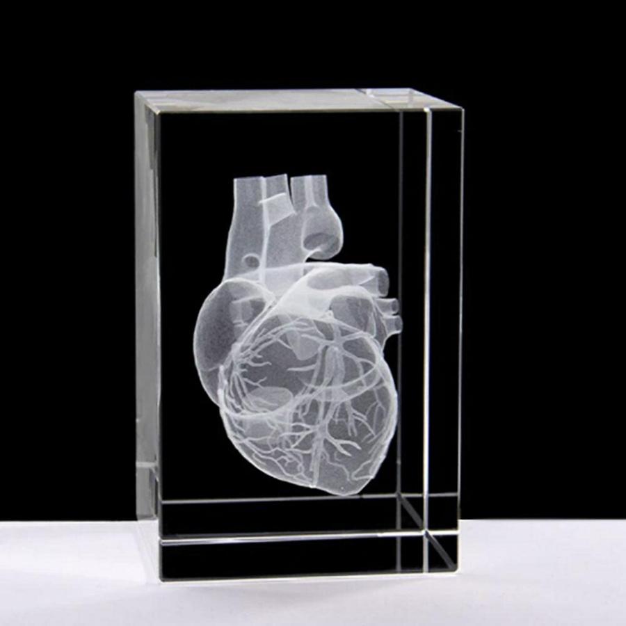 激安単価で 送料無料★置物 クリスタル 心臓 レーザー 彫り 3D オブジェ インテリア ク
