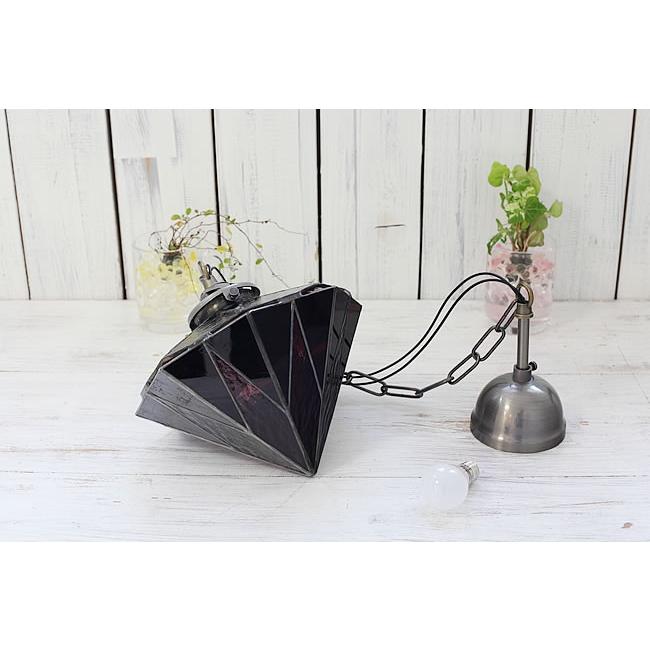 天井照明 2個セット　ペンダントライト　ステンドグラス　アンティーク ペンダントライト ステンドグラス レッド 店舗照明 ガラス