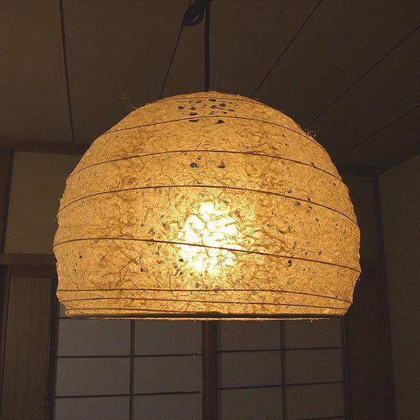 和紙 提灯 ペンダントライト 麻落水紙 2灯 直径45cm 伝統工芸 和室 和風 林工芸 ポイント利用  TP-1088 TP-1089