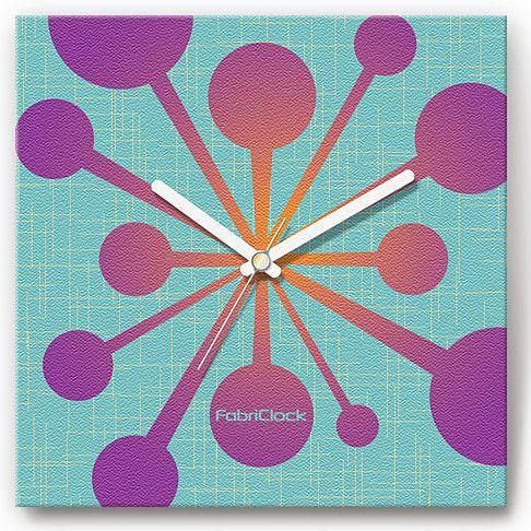 壁掛け時計 幾何学かすり ファブリクロック ファブリック ウォールクロック 掛時計 壁時計 かけ時計 スイープ とけい｜shop-askm