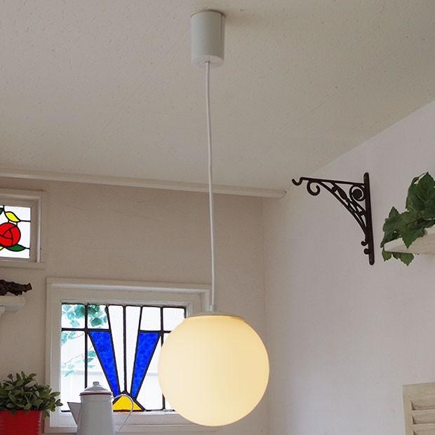 村上工作所 ガラス ペンダントライト 丸型 クリア ホワイト LED対応