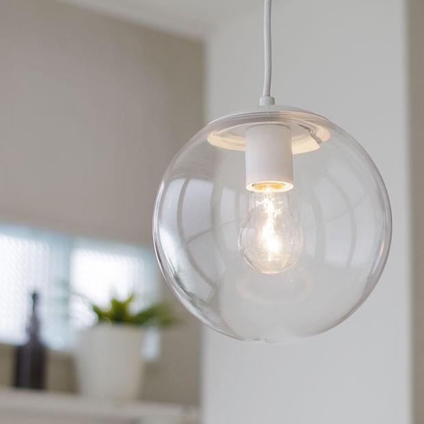 村上工作所 ガラス ペンダントライト 丸型 クリア ホワイト LED対応
