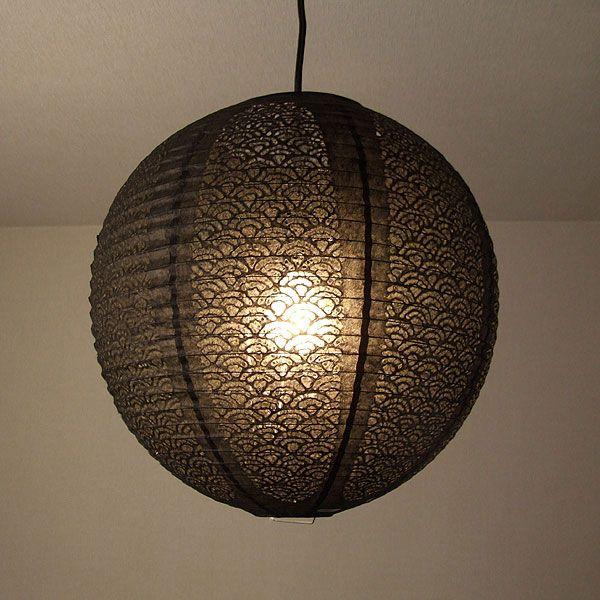 和紙 提灯 ペンダントライト 青海波 直径40cm 伝統工芸 和室 和風 林工芸 ポイント利用 TP-1611-1613_4