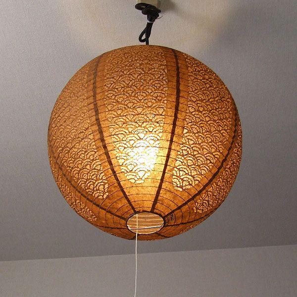 和紙 提灯 ペンダントライト 青海波 直径40cm 伝統工芸 和室 和風 林工芸 ポイント利用 TP-1611-1613_5
