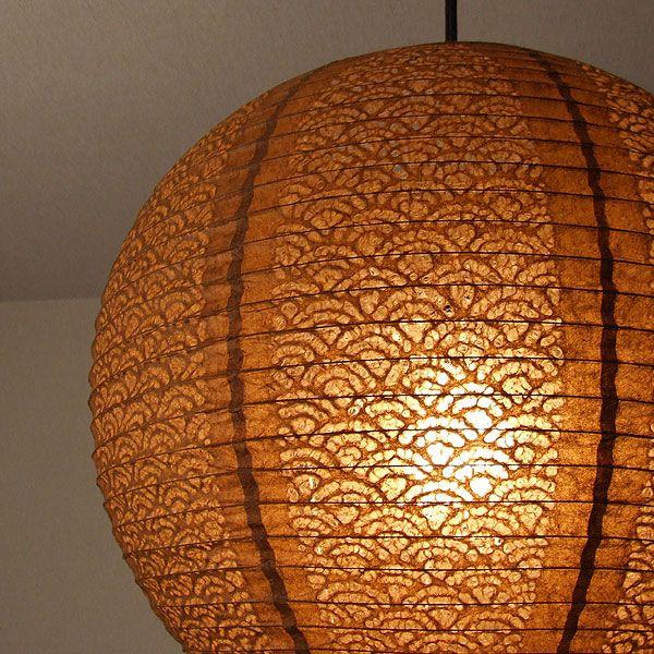 和紙 提灯 ペンダントライト 青海波 直径40cm 伝統工芸 和室 和風 林工芸 ポイント利用 TP-1611-1613_6