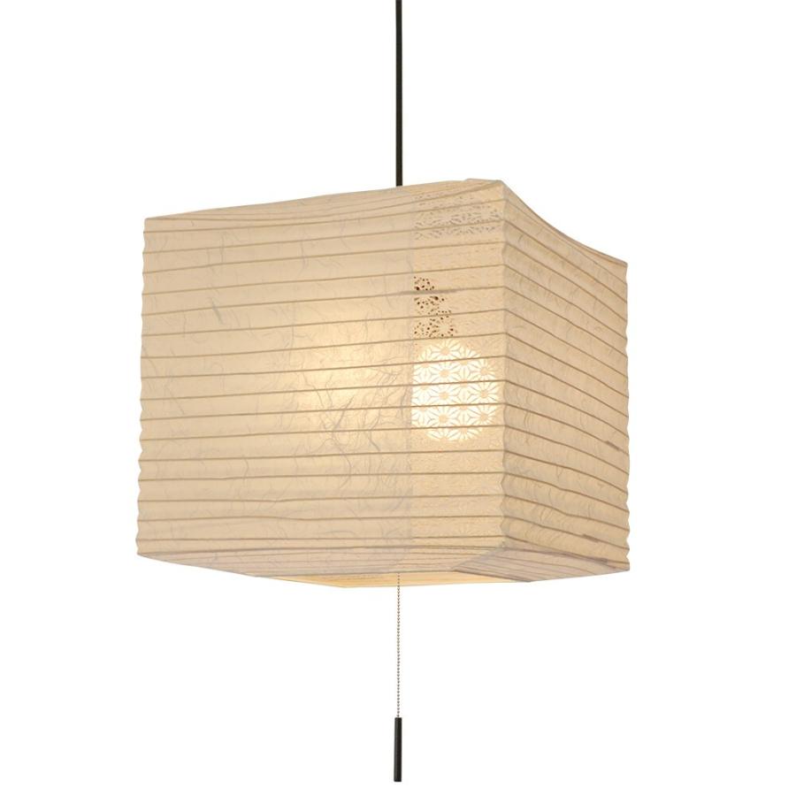 ペンダントライト LED対応 照明器具 和紙 和室 2灯 cube キューブ 黒雲龍 麻葉唐茶 SP2-1112 彩光デザイン ポイント利用_8