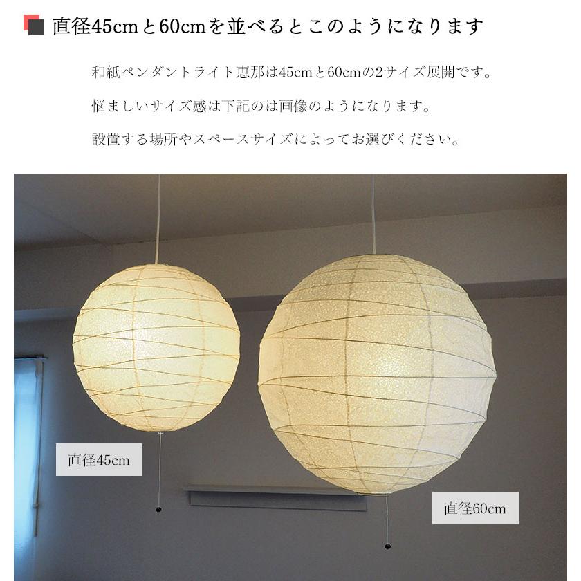 和紙 提灯 ペンダントライト 2灯 直径45cm 伝統工芸 和室 和風 林工芸