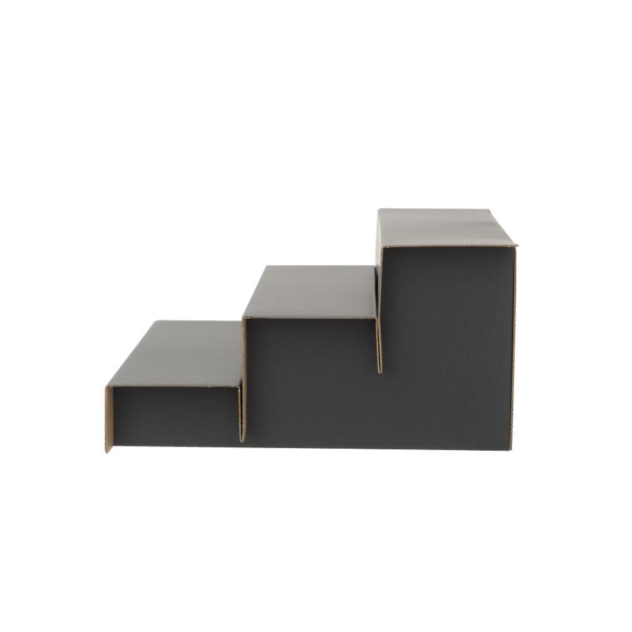 3枚入】ペーパーひな段 3段 ブラック 幅295mm ひな壇 紙製 カラー