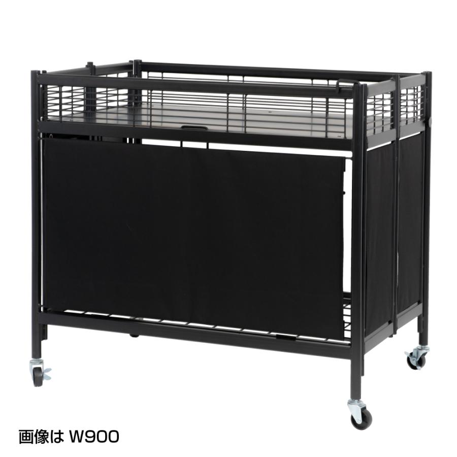 大阪府直接引き取り】折りたたみワゴン 組立工具不要 クローム W1200