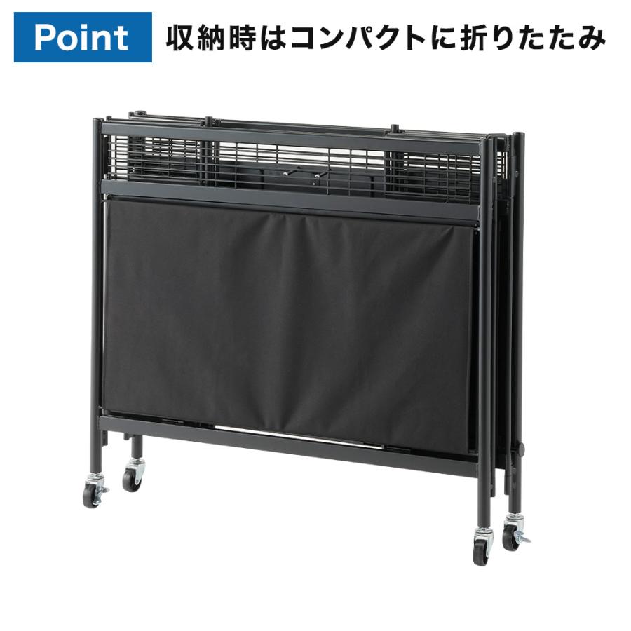 友屋 中折れ式ワゴン ブラック W900 販売台 ワゴン 陳列台 商品台