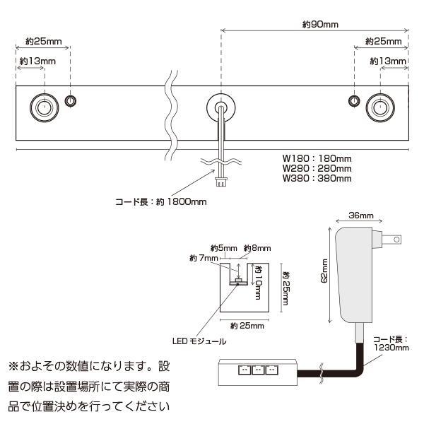 LEDサインクランプ L180 ブルー 化粧ビス ナット 光る看板 パーツ 部品 サインプレート ライティングパネル 光るサイン 光る表札 店名サイン 室名サイン 青色｜shop-balloon｜06