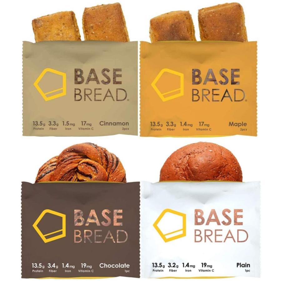 BASE BREAD ベースブレッド 4種 （プレーン4袋・チョコレート4袋・メープル4袋・シナモン4袋） 16袋セット 完全食 完全栄養食｜shop-beautylife｜03