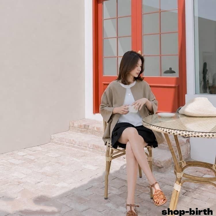 TADASHI SHOJI / 美品 ノーカラー ショート ジャケット 羽織り ジャケット レディース 春 夏 薄手 涼しい ノーカラージャケット 七分