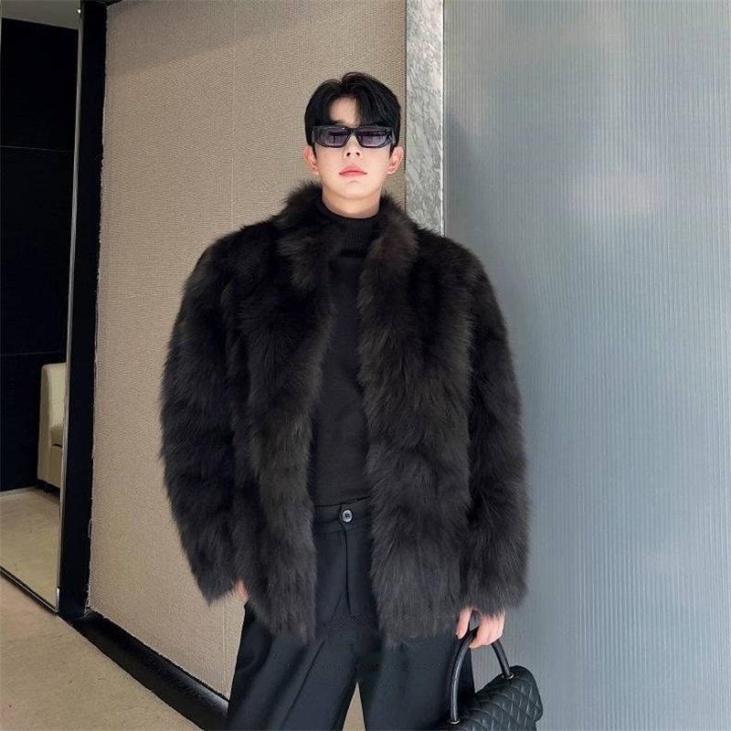 ファーコート メンズ アウター 長袖 ファージャケット 大人 ファー