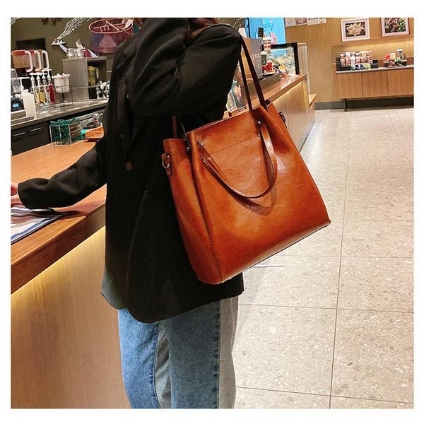ショルダーバッグ トートバッグ 斜めがけ 大容量 大きめ レトロ 本革 ショルダー かばん バッグ 2way 通勤 軽量 レディース 肩掛け 爆買_5