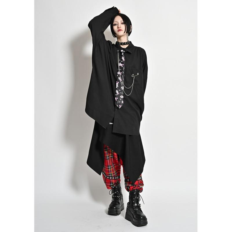 PSYCHO NATION サイコネーション やみウサ総柄ネクタイ付き ダブルチェーン ストレッチシャツ 133015 PSYCHO NATION サイコネーション やみウサ総柄ネクタイ付き ダブル