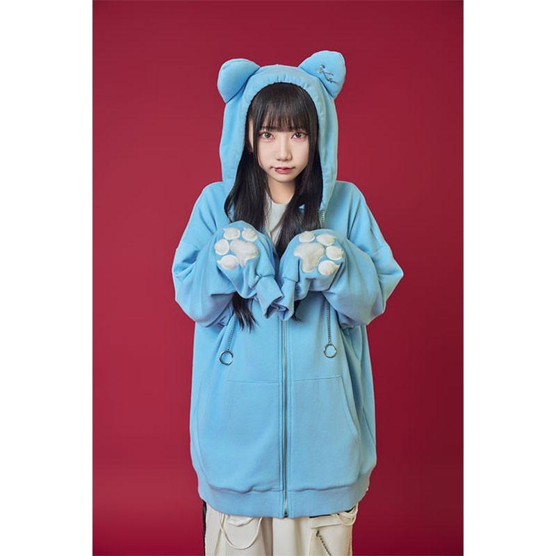 PSYCHO NATION サイコネーション 猫耳フード しっぽ付き フルジップ