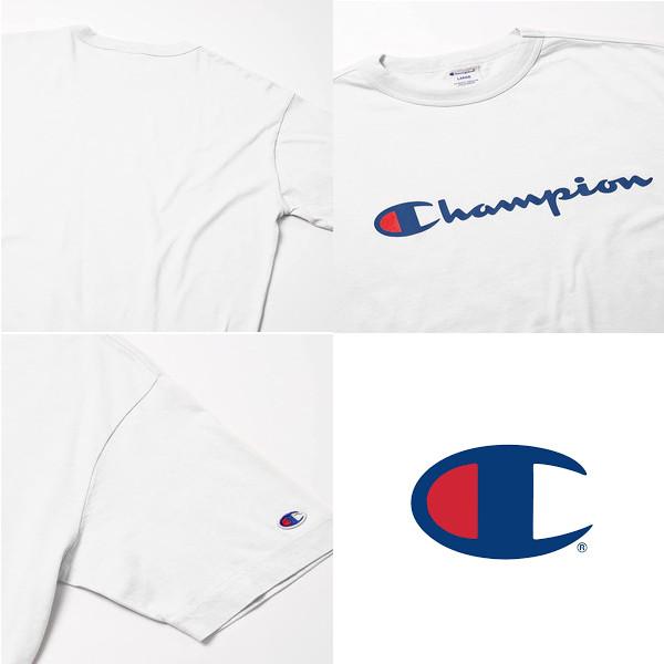 Champion チャンピオン Tシャツ 半袖 綿100% 定番 スクリプトロゴプリント ショートスリーブTシャツ C3-P302 メンズ ホワイト｜shop-bloom｜02