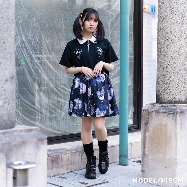 Acdc Rag Cat V系 ゆめかわいい エーシーディーシーラグ ネコ パンク フレアスカート ロック 原宿系 宇宙 猫 病み 病みかわいい 12周年記念イベントが エーシーディーシーラグ