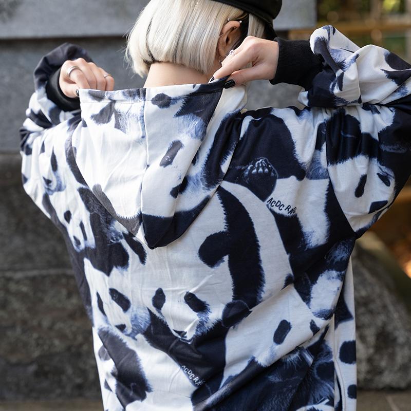 ACDC RAG エーシーディーシーラグ パンダ ZIP BIGパーカー 長袖 薄手 
