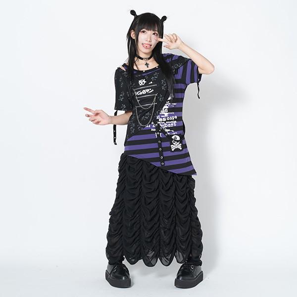 ACDC RAG エーシーディーシーラグ PUNKSボーダーTシャツ 原宿系 