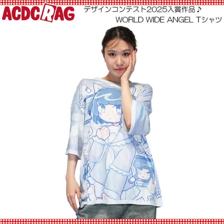 ACDC RAG エーシーディーシーラグ WORLD WIDE ANGEL Tシャツ カットソー 半袖 原宿 原宿系 ファッション デザイン ...