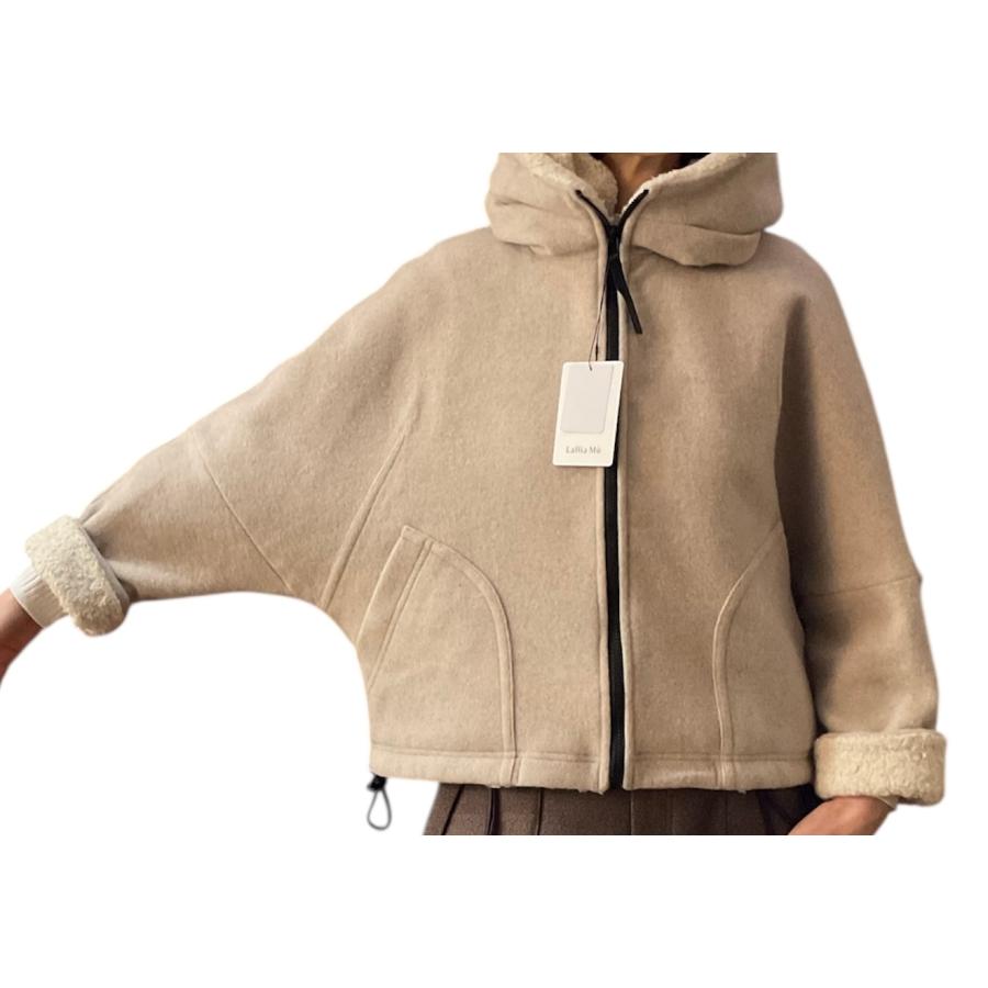 Lallia Mu（ラリア・ムー） ボアフードショートコート SALE : セレクト