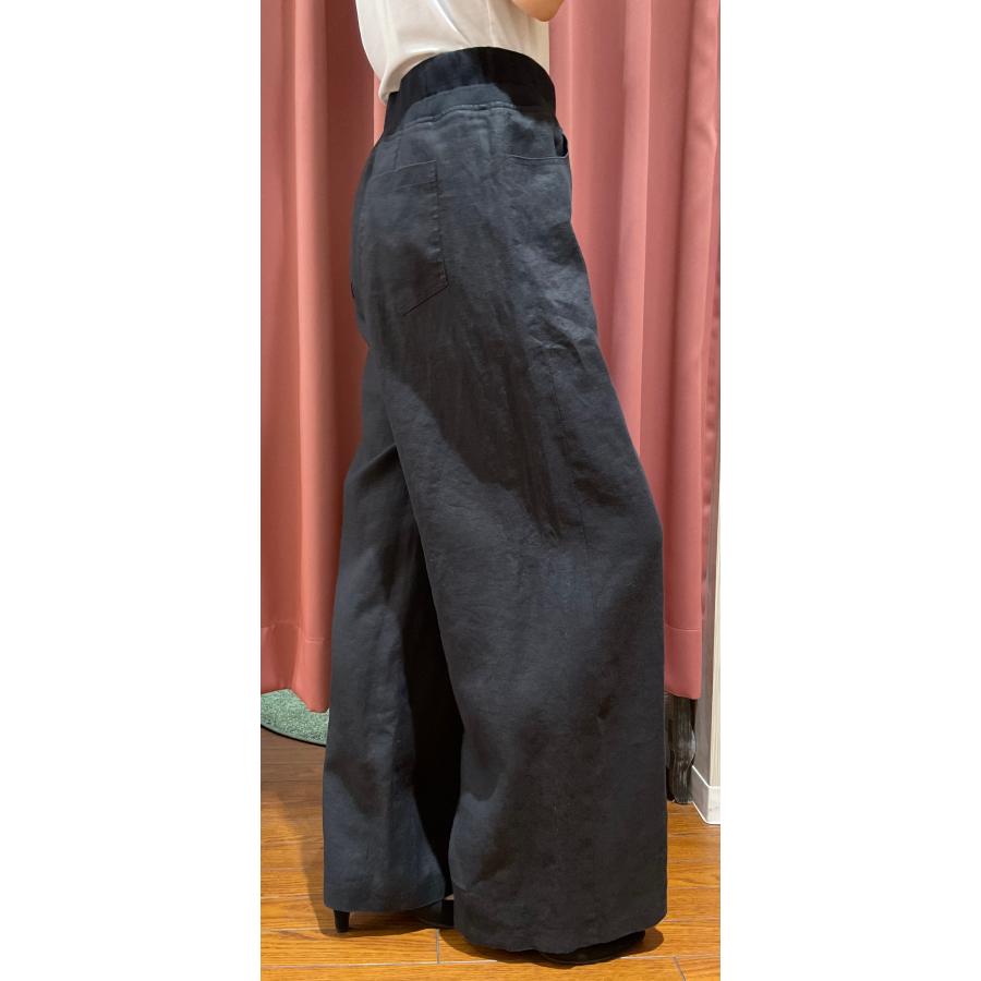Blue Fronce カーキ　サイドラインワイドパンツ blue fronce ブルーフロンス サイドライン入りリネンワイドパンツ 黒