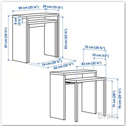 ※説明文必読　IKEA デスク　5段引き出し付き イケア（IKEA） LANGDHOPP/レングドホップ 引き出し式デスク90x39/71