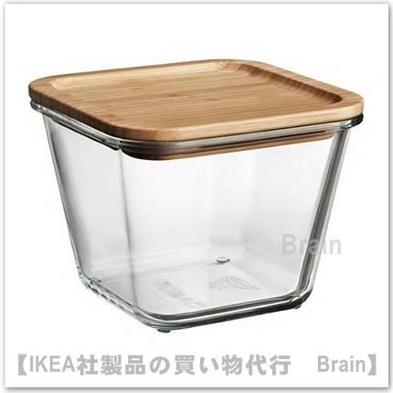 ｉｋｅａ イケア Ikea 365 保存容器 ふた付き15x15x12cm ガラス 竹 人気商品