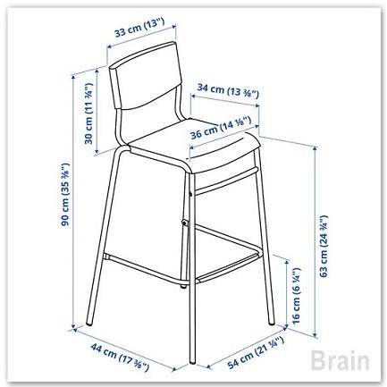 イケア（IKEA） STIG/スティグ バースツール 背もたれ付き ブラック