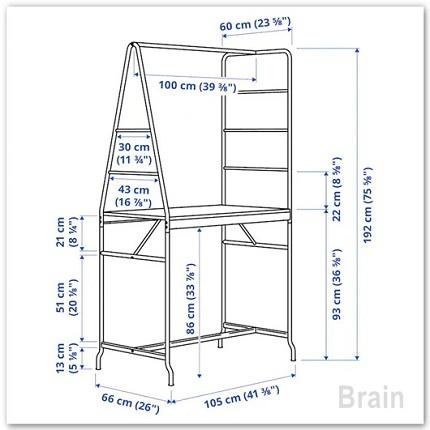 ＩＫＥＡ/イケア　HAVERUD/ホーヴェルード　テーブル はしご収納付き　ブラック（105.125.71）｜shop-brain｜02