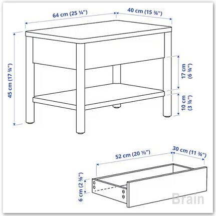 ＩＫＥＡ/イケア　TONSTAD/トンスタード　サイドテーブル64x40 cm　ブラウン/ステインオーク材突き板（105.569.75/10556975）｜shop-brain｜02