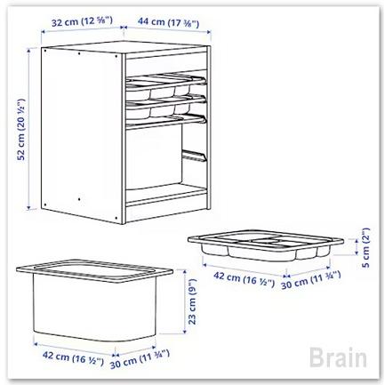 ＩＫＥＡ/イケア　TROFAST/トロファスト　収納コンビネーション32x44x53 cm　ライトホワイトステインパイン/ホワイト（195.843.80/19584380）_1