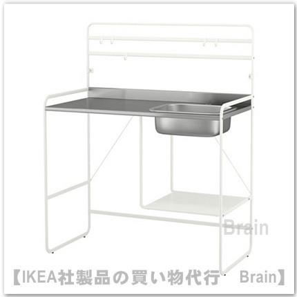 ＩＫＥＡ　イケア　SUNNERSTA　ミニキッチン112x56x139　ホワイト　ステンレススチール（203.133.64）　cm