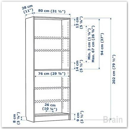 イケア（IKEA） BILLY/ビリー 書棚80x28x202 cm ブラック オーク調