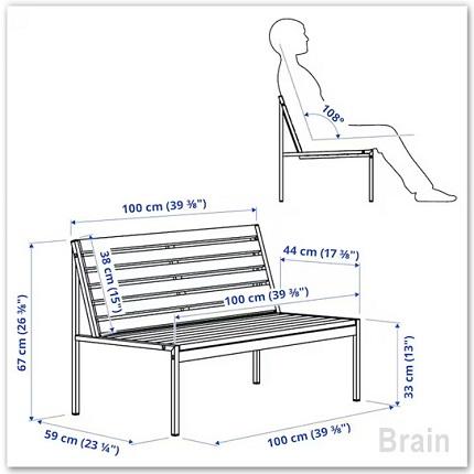 IKEA ヨルペン　屋外ベンチ イケア（IKEA） JOLPEN/ヨルペン 2人掛けソファ 屋外用 ホワイト