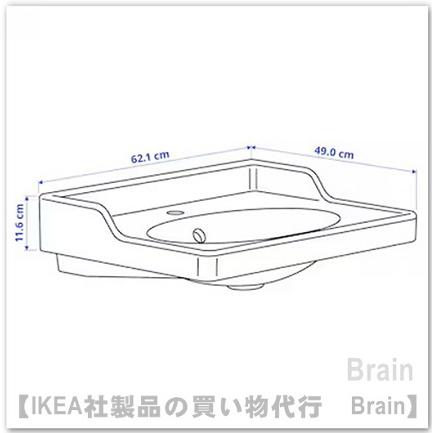 ＩＫＥＡ/イケア　RUTSJON/ルートショーン　洗面ボウル・排水トラップ付き62x49 cm　ホワイト（295.276.81/29527681）