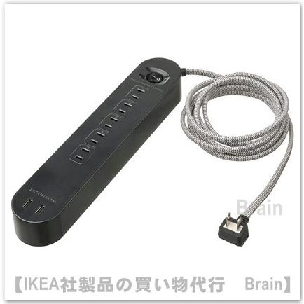 イケア（IKEA） KOPPLA/コップラ 電源タップ3 m5個口 USBポート2口付き