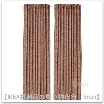 ｉｋｅａ イケア Hakvinge ハークヴィンゲ カーテン1組145x250 Cm ダークブラウンレッド 葉っぱ模様 Selectshop Brain 通販 Yahoo ショッピング