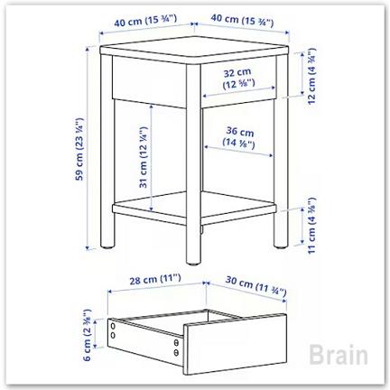 イケア（IKEA） TONSTAD/トンスタード サイドテーブル40x40x59 cm